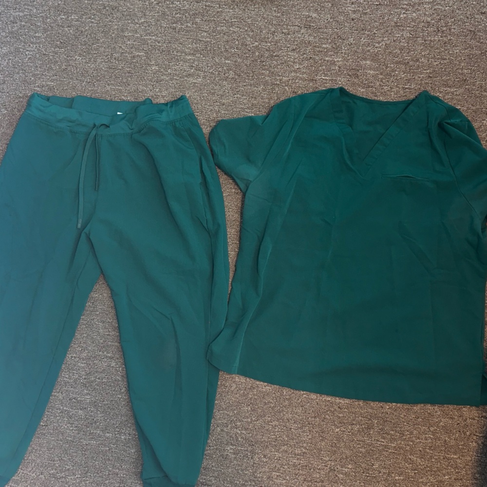 Mandala scrubs set, dark green